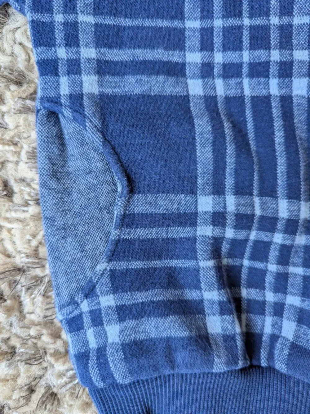 Hanna Andersson blue plaid pullover sweatshirt